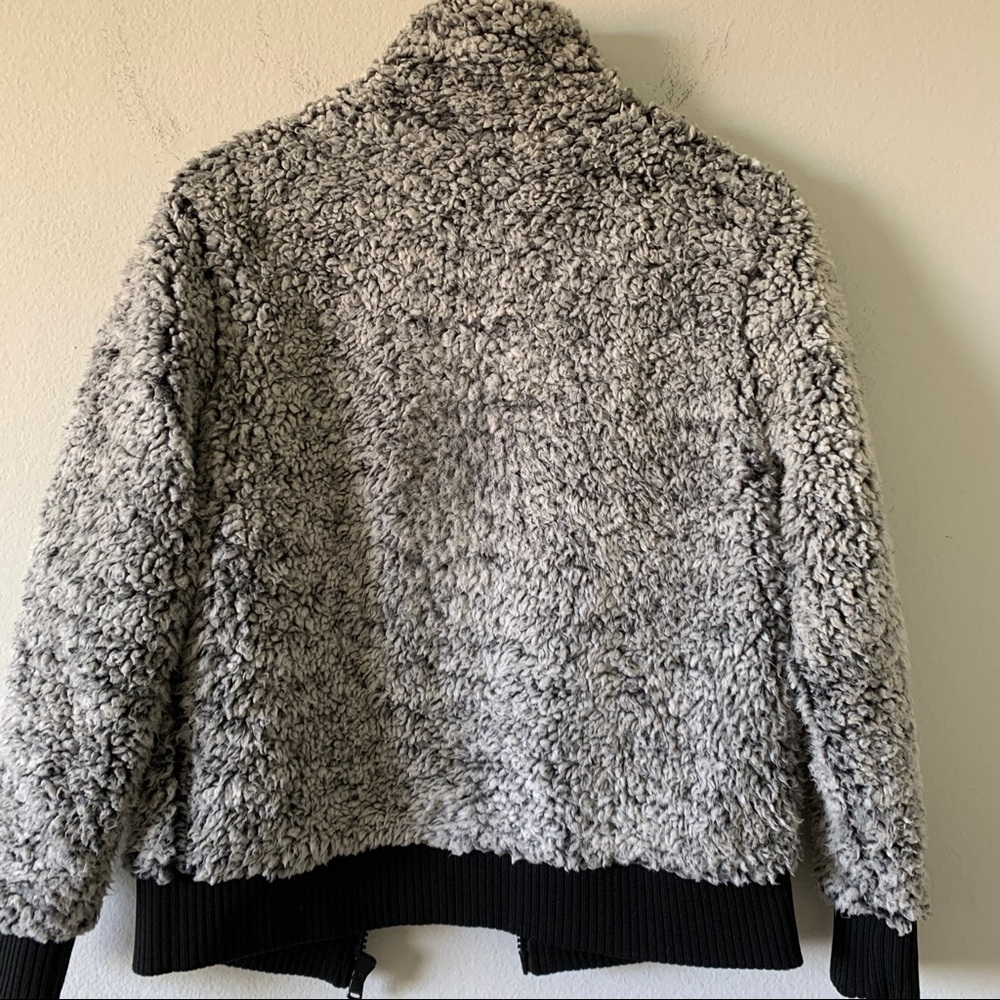 Gray With Black Trim Teddy Jacket - Picture 12 of 12
